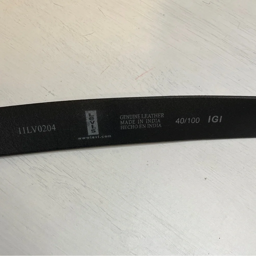 LEVI STRAUSS Genuine Leather Casual Belt Black Size 40